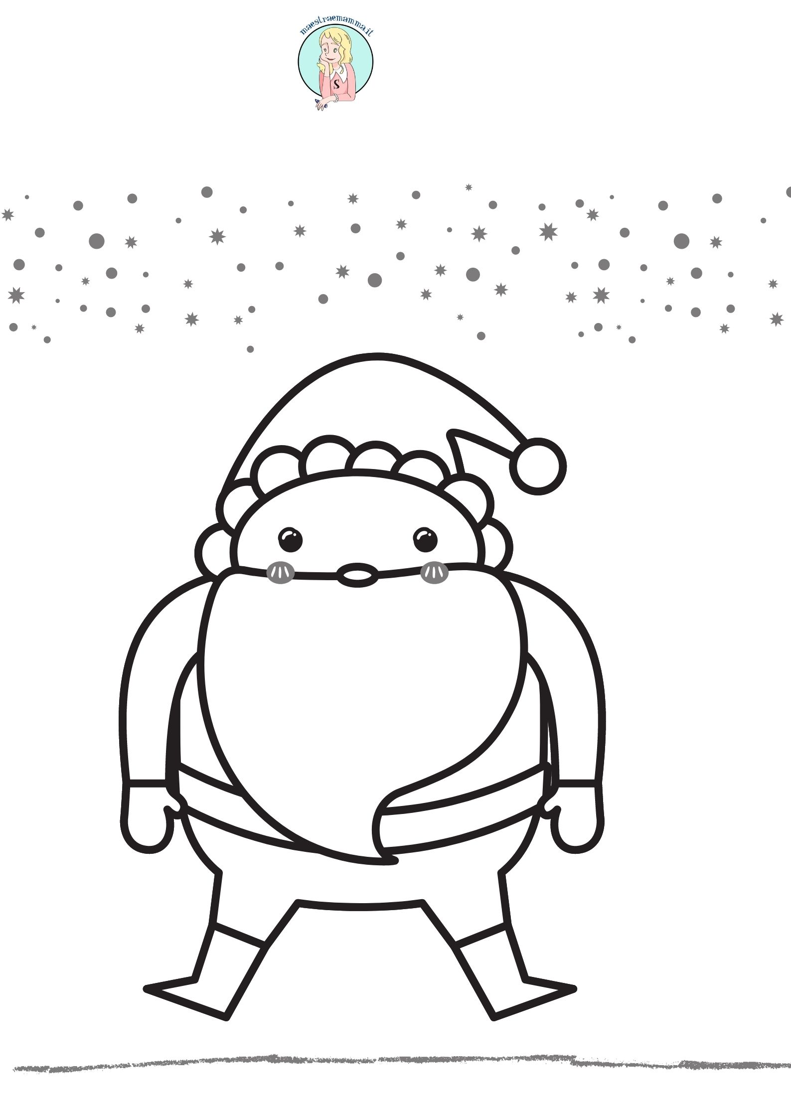 babbo natale Disegni di Natale da ricopiare, stampare, colorare e appendere