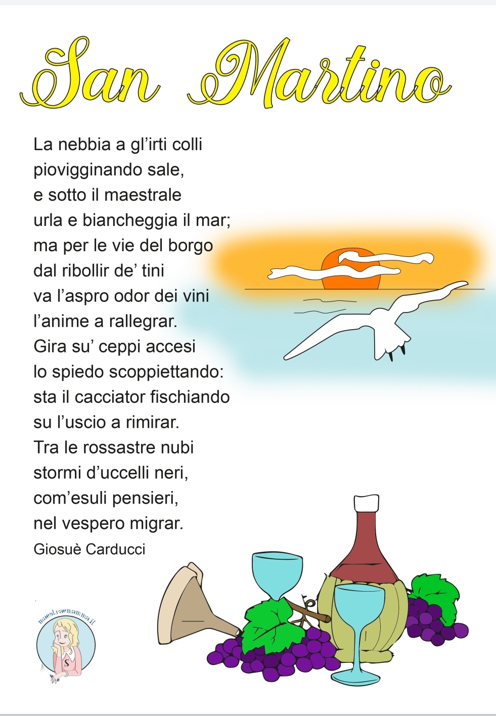 13 novembre San Martino: poesia di Giosuè Carducci