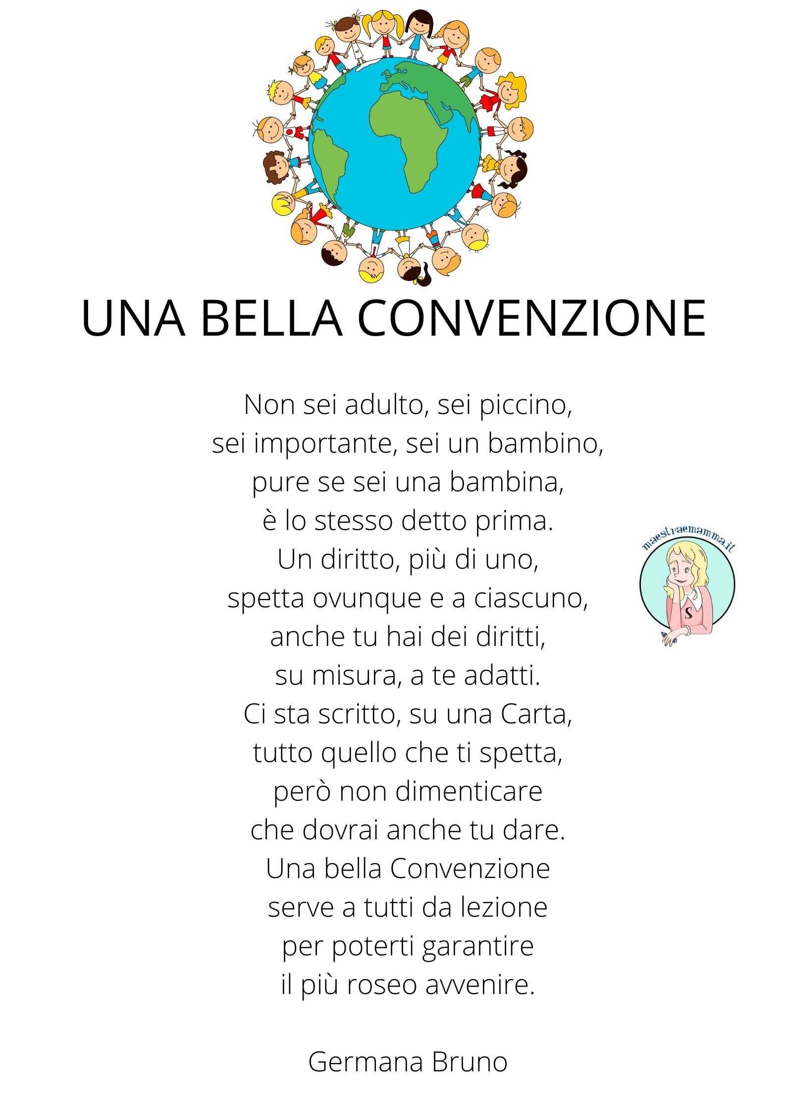 poesia germana bruno una bella convenzione unicef-20 novembre Giornata dei Diritti dei bambini