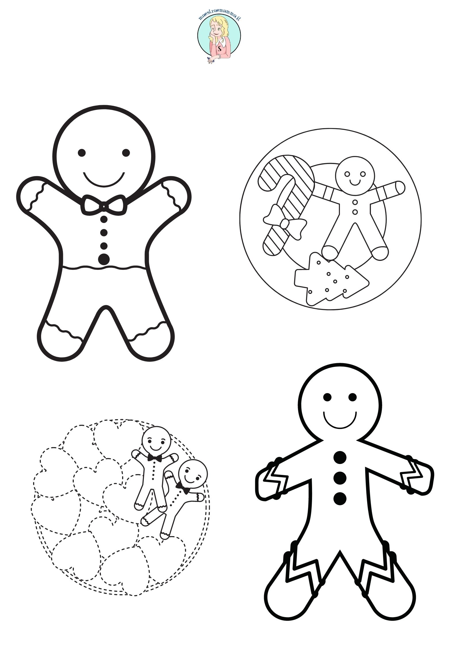 biscotti di natale Disegni di Natale da colorare, ritagliare e appendere per la classe o per la sezione