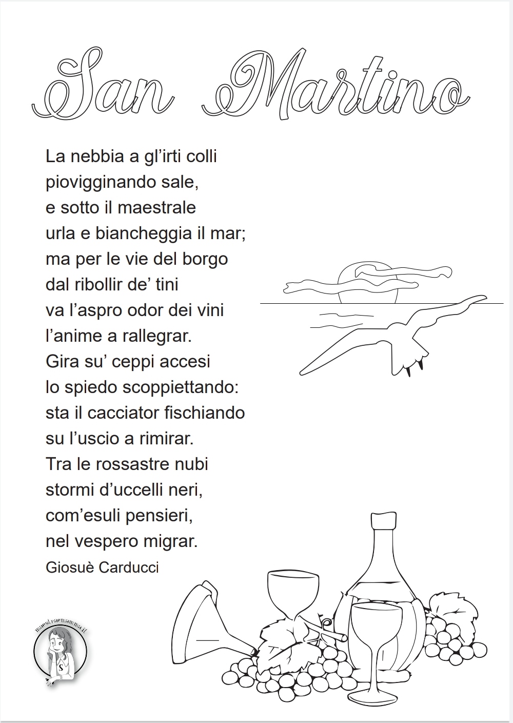 13 novembre San Martino: poesia di Giosuè Carducci