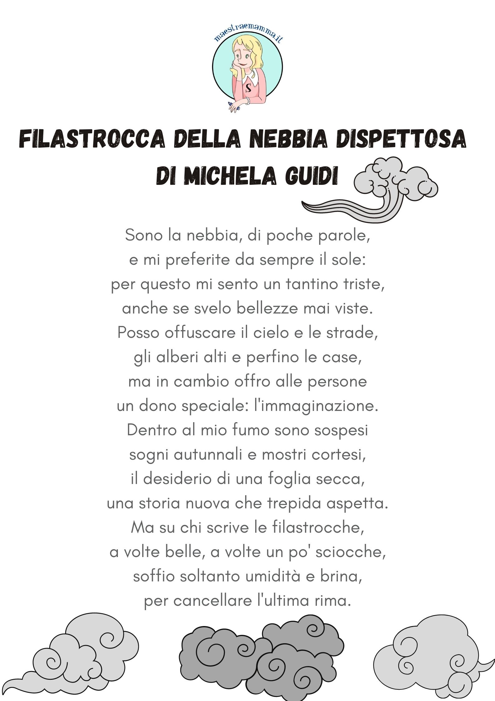 FILASTROCCA DELLA NEBBIA DISPETTOSA sulla nebbia di michela guidi scuola primaria bambini