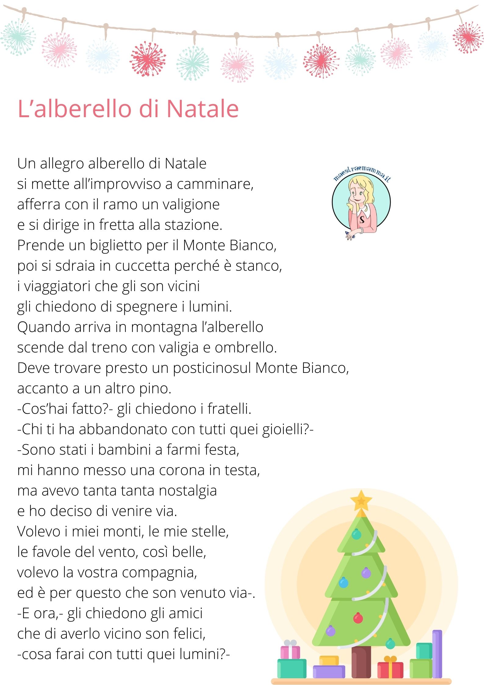 poesia natale alberello di natale da stampare in bianco e nero