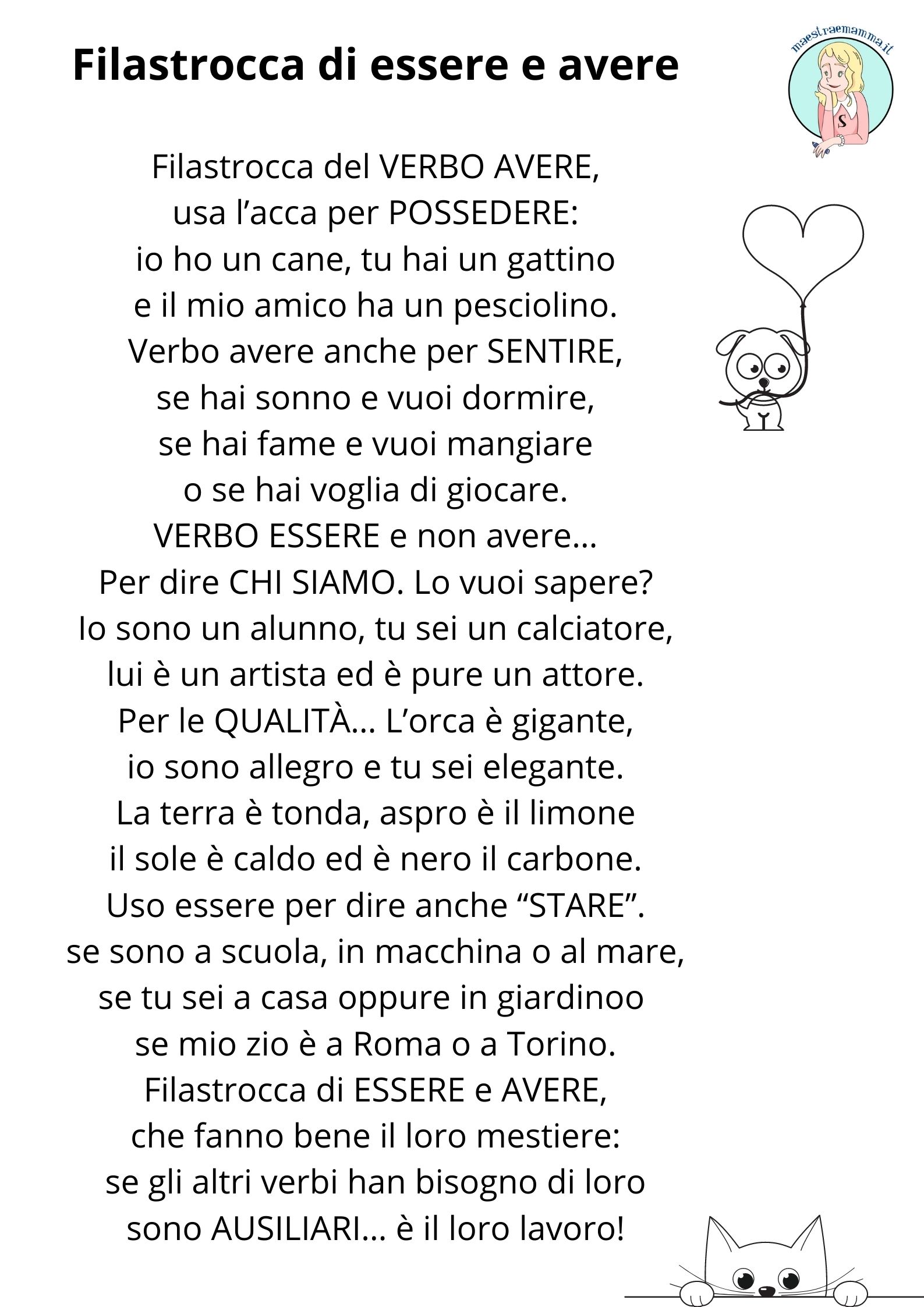 Filastrocca di essere e avere di Serena Riffaldi