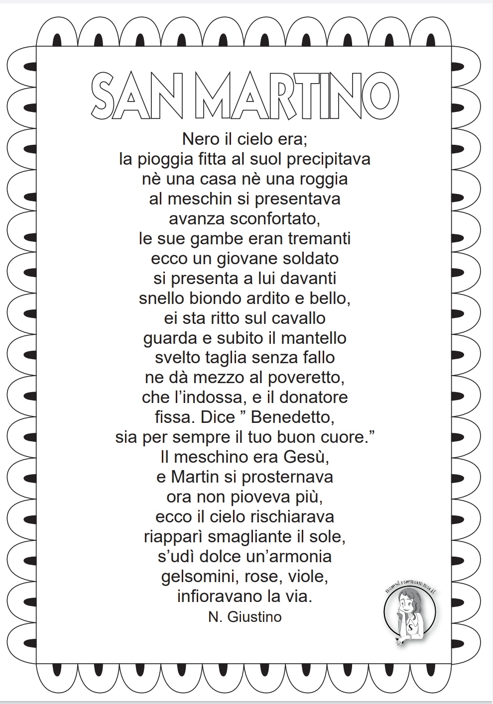 poesia di san martino per bambini scuola
