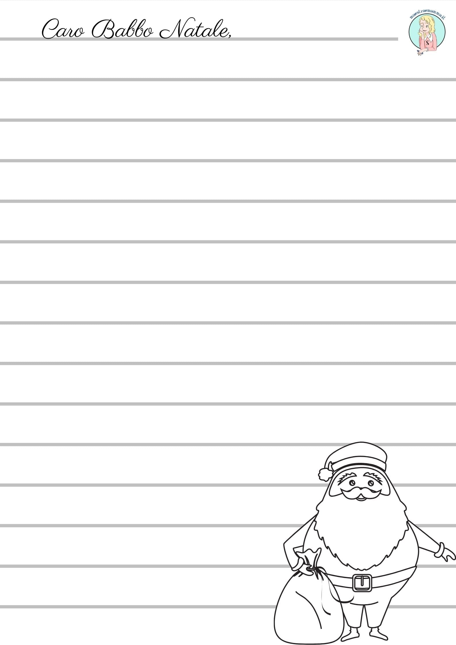 Letterina di Babbo Natale da stampare