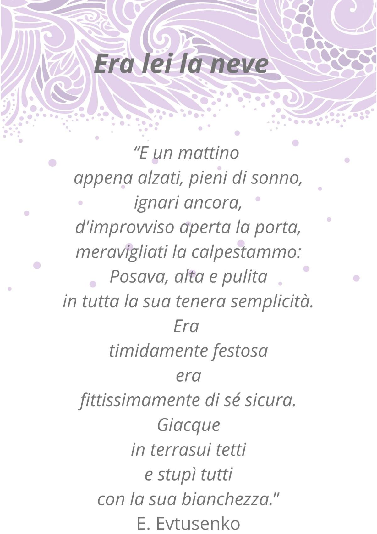 Poesie sulla neve per bambini - Era lei la neve - 