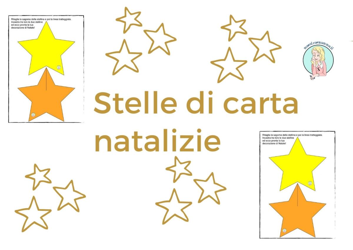 Decorazioni natalizie per bambini: stelle di carta - 