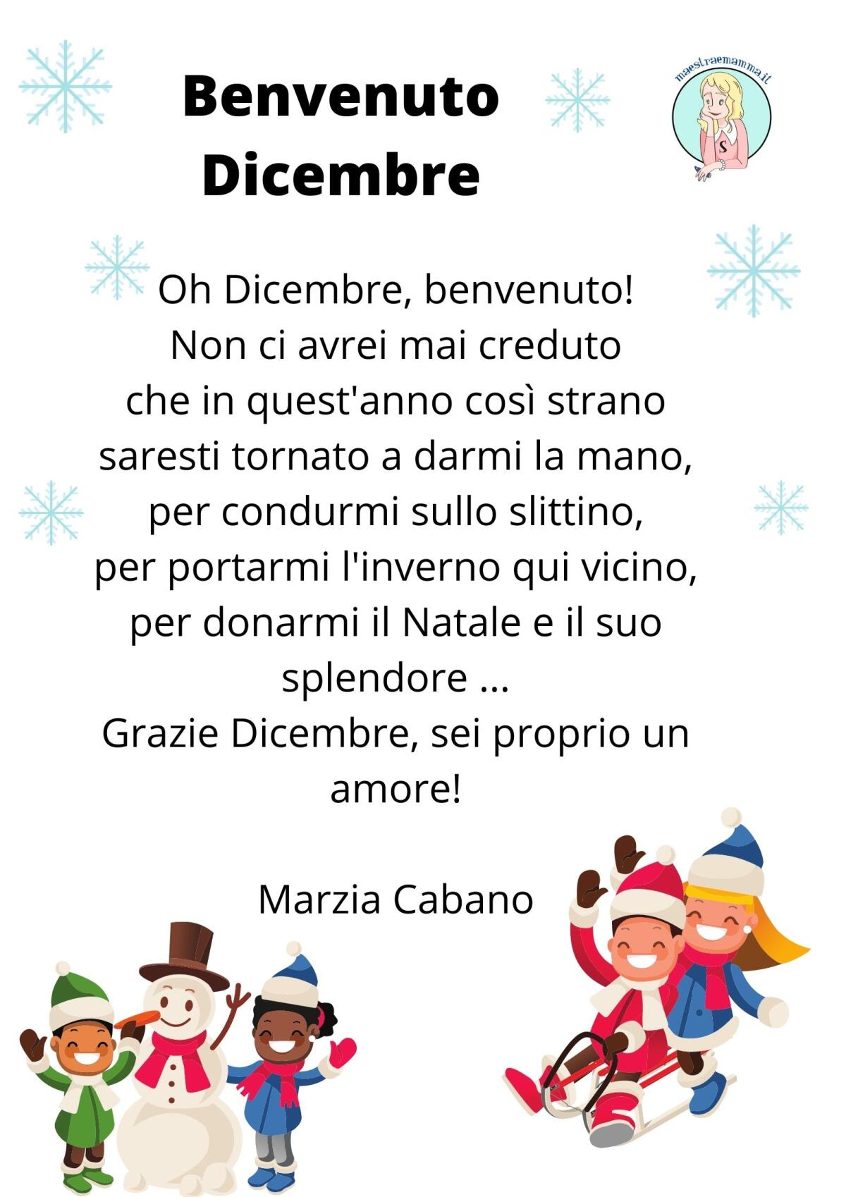 Benvenuto Dicembre! Poesia su Dicembre di Marzia Cabano - 