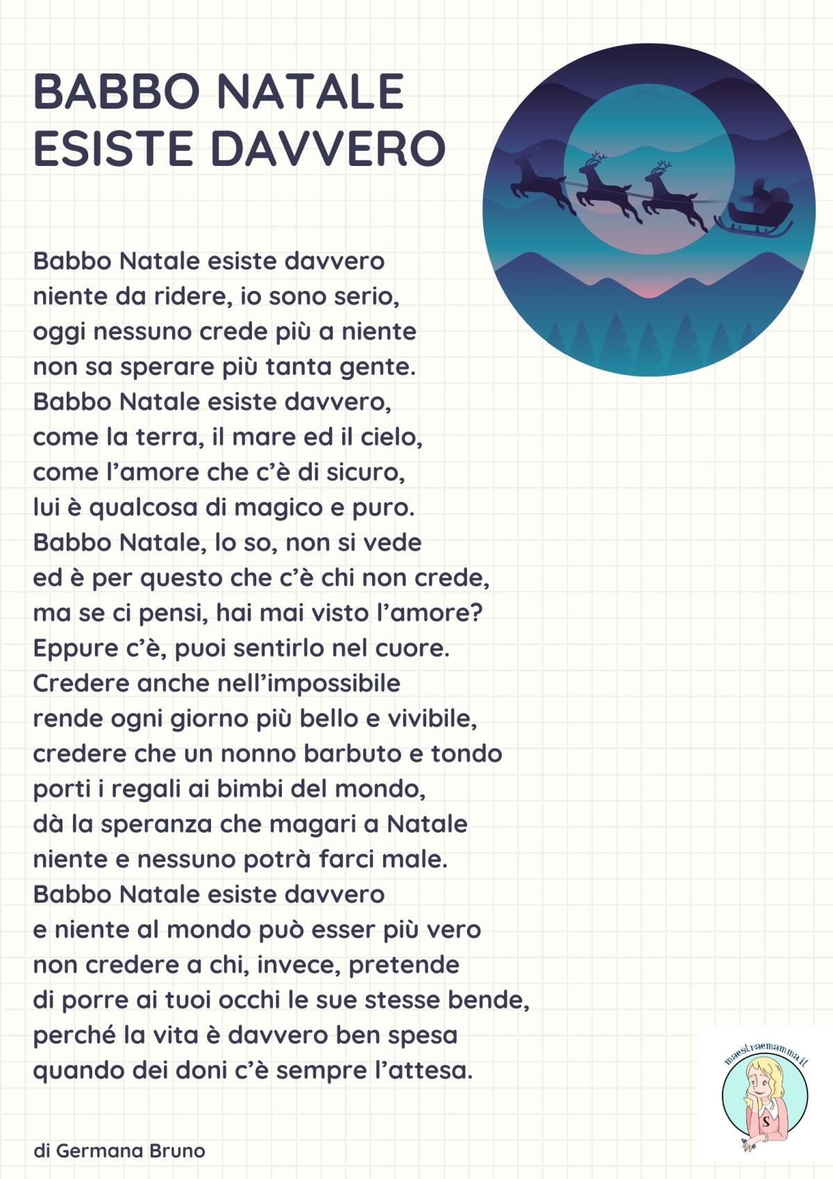 Poesia di Natale Per Bambini - Babbo Natale Esiste Davvero - 