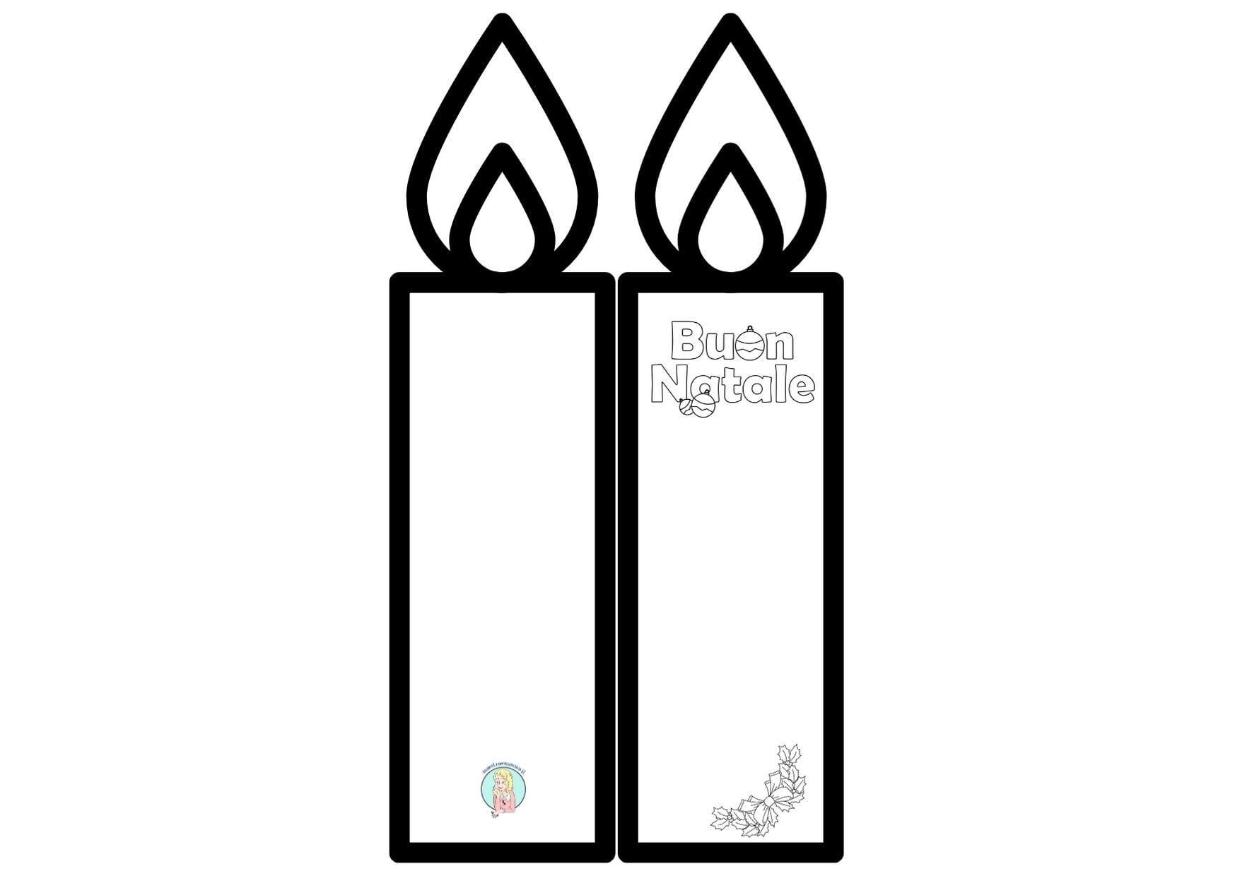 Biglietto di Natale facile con candela di carta
