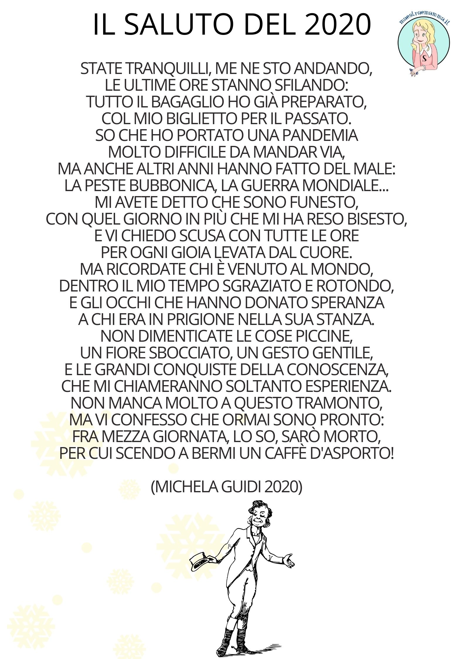 "Il saluto del 2020!" bellissima poesia per salutare questo anno funesto