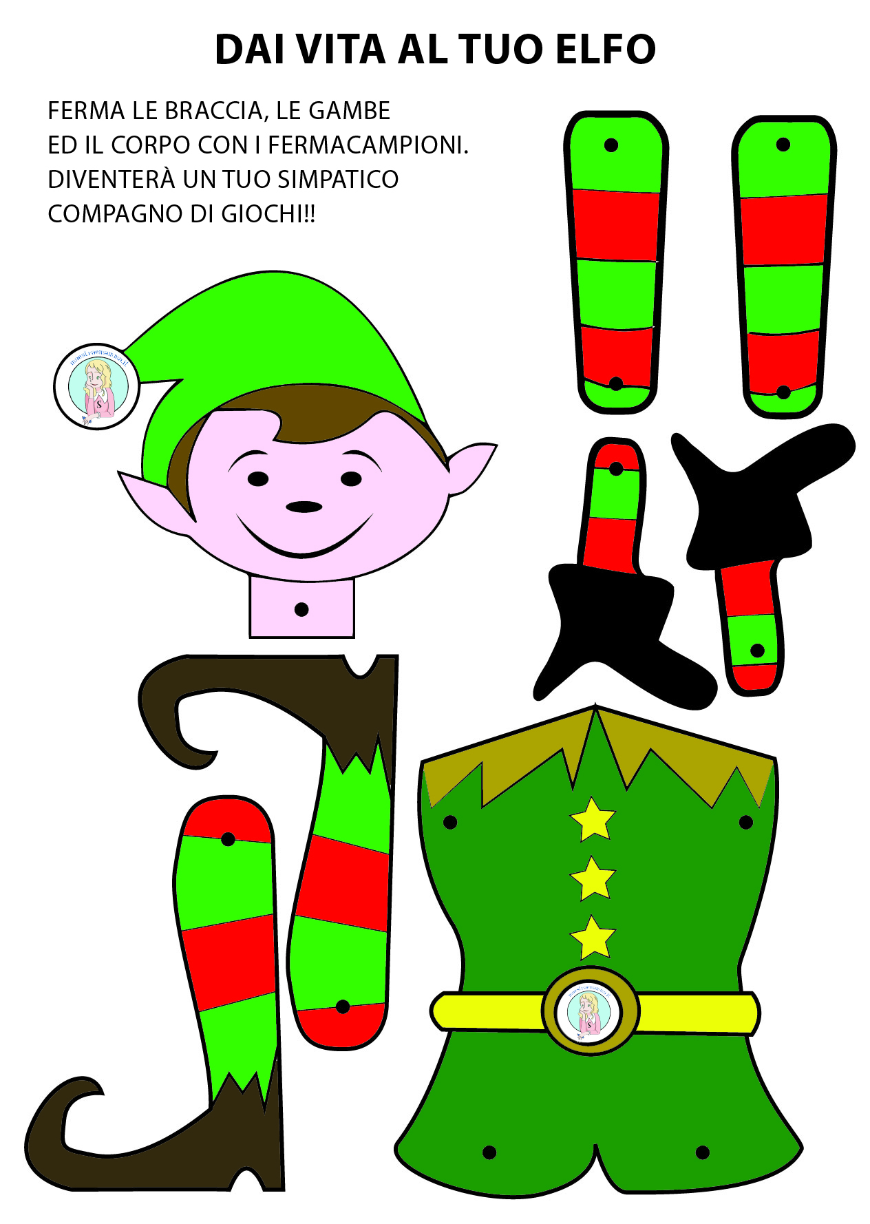 elfo da costruire sagoma