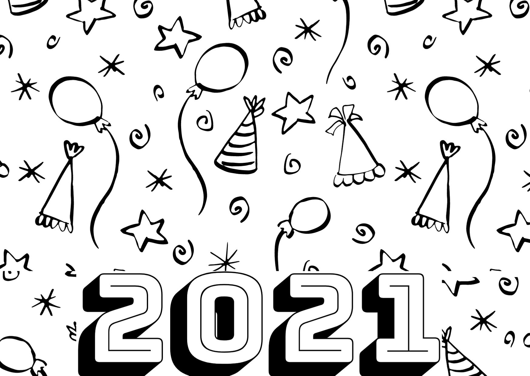 2021 CAPODANNO ULTIMO ANNO DISEGNI DA COLORARE
