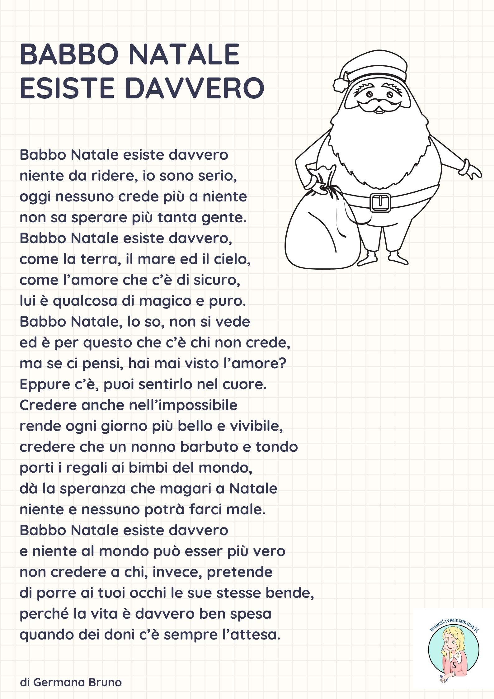 BABBO NATALE ESISTE DAVVERO: POESIA DI GERMANA BRUNO PER BAMBINI ILLUSTRATA