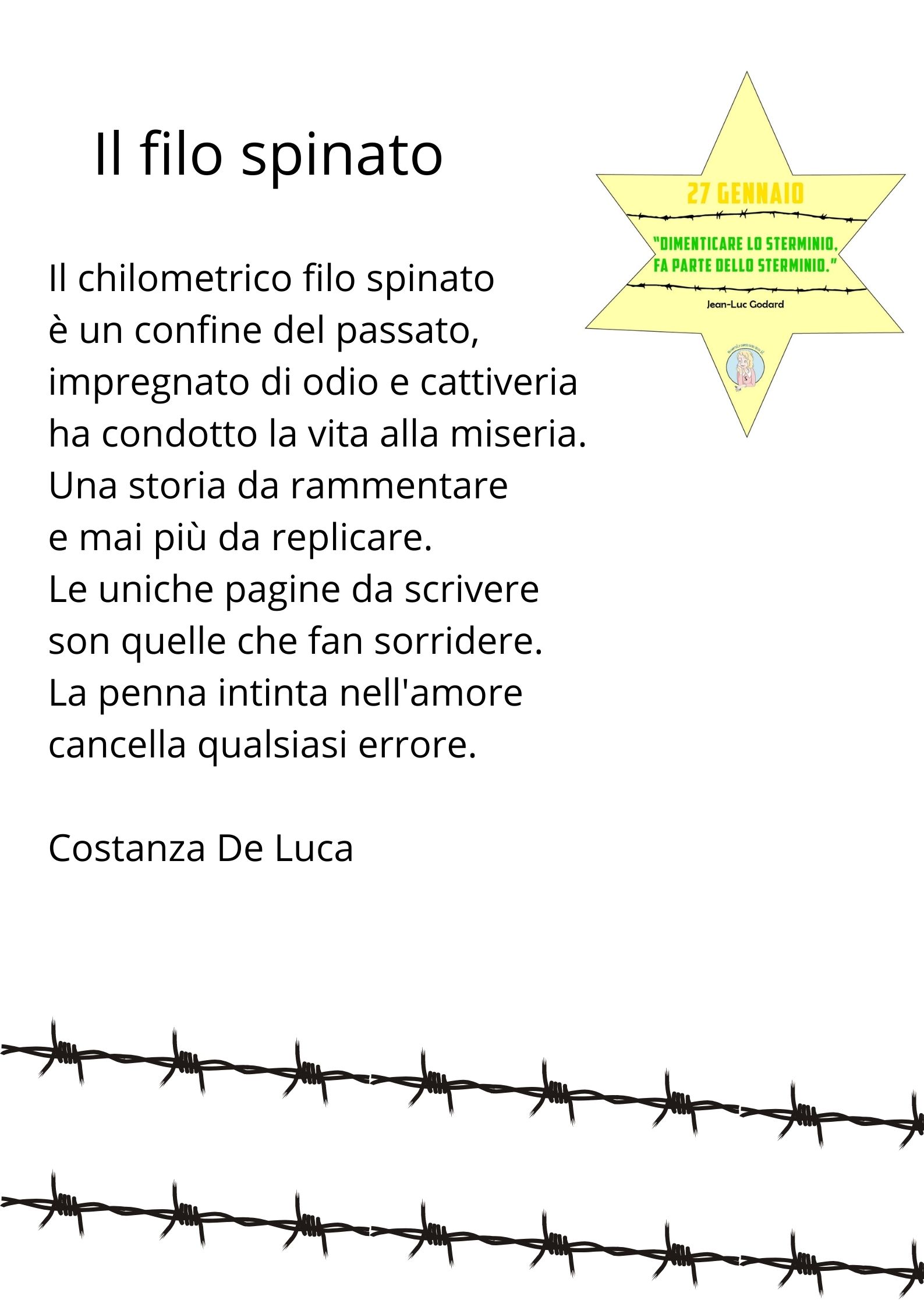 Il filo spinato - poesia per l'olocausto