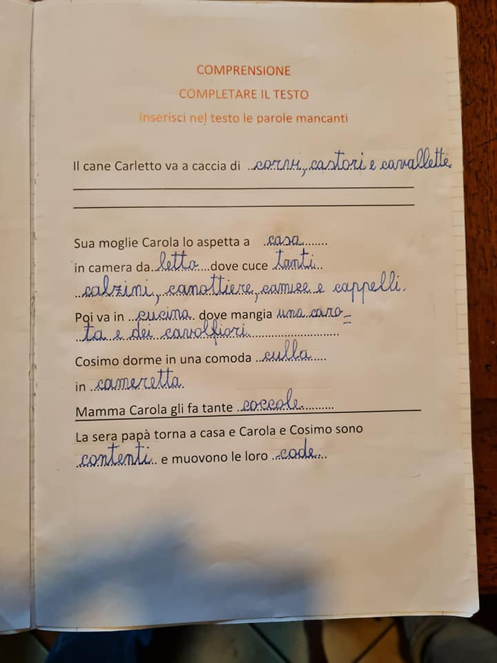 comprensione del testo sottolinea divisione in sillabe schede didattiche scuola primaria dettato ortografico suoni duri ca co cu