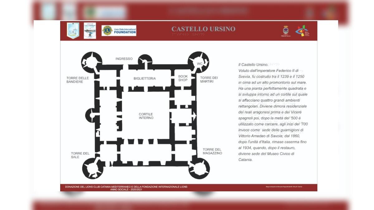 Il turismo accessibile per i non vedenti: due nuove mappe tattili nel Castello Ursino e nel Teatro Massimo Vincenzo Bellini - 