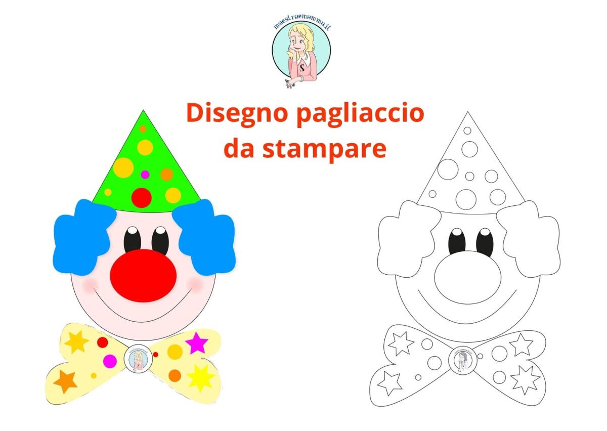 Disegno da colorare di Carnevale - Pagliaccio da colorare e stampare - 