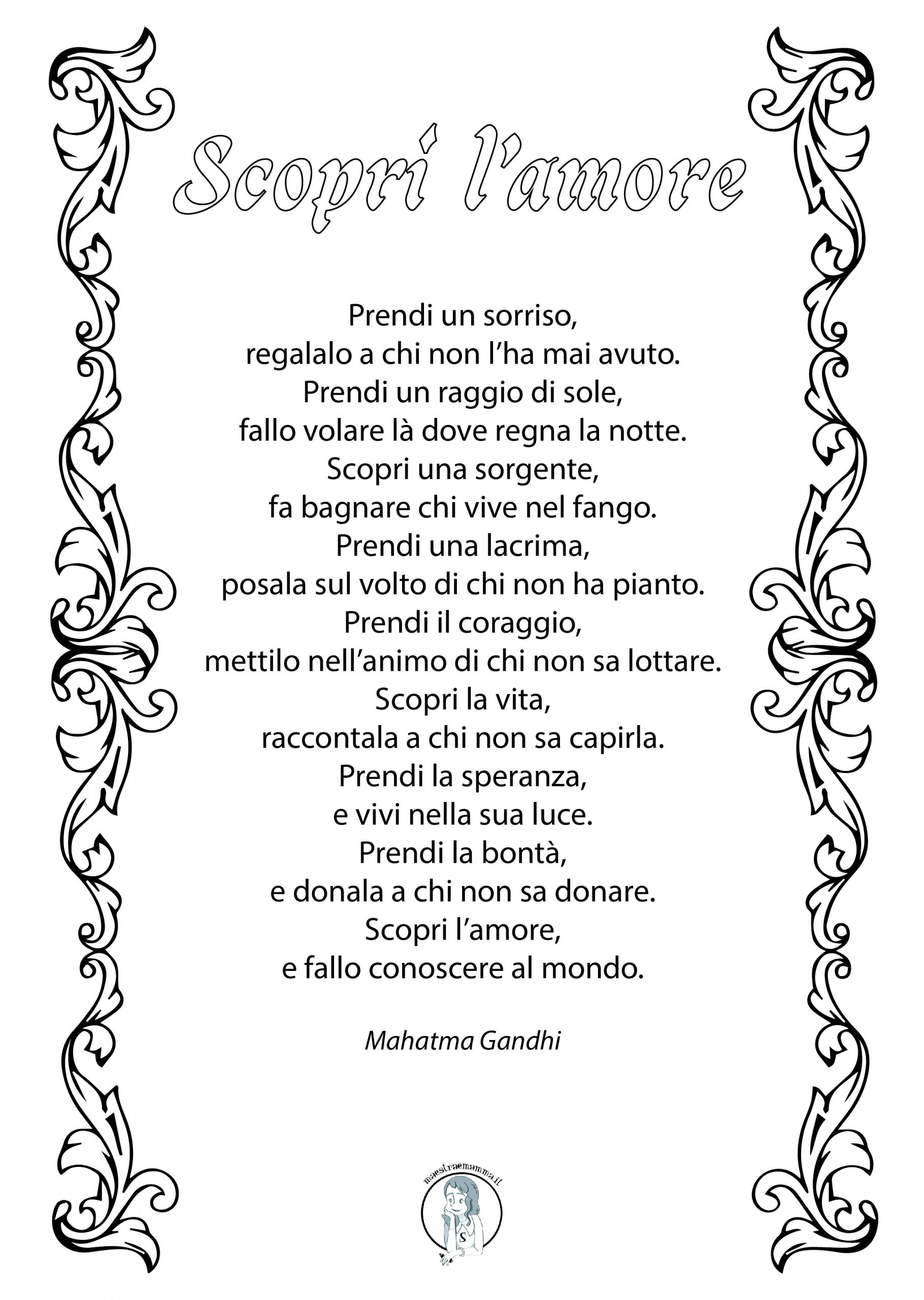 “Scopri l’amore” poesia di San Valentino di Mahatma Gandhi