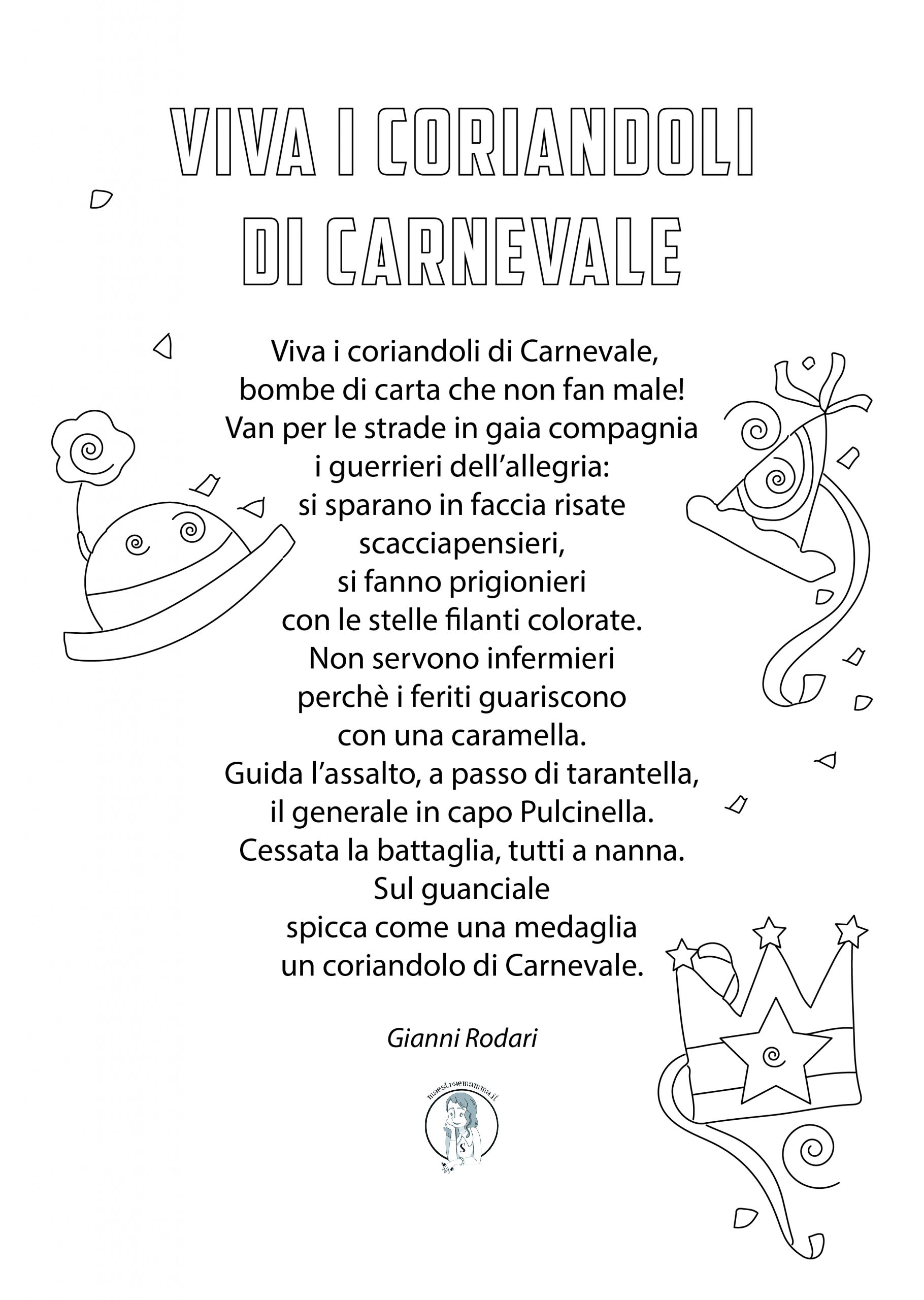 viva i coriandoli di carnevale poesia di gianni rodari