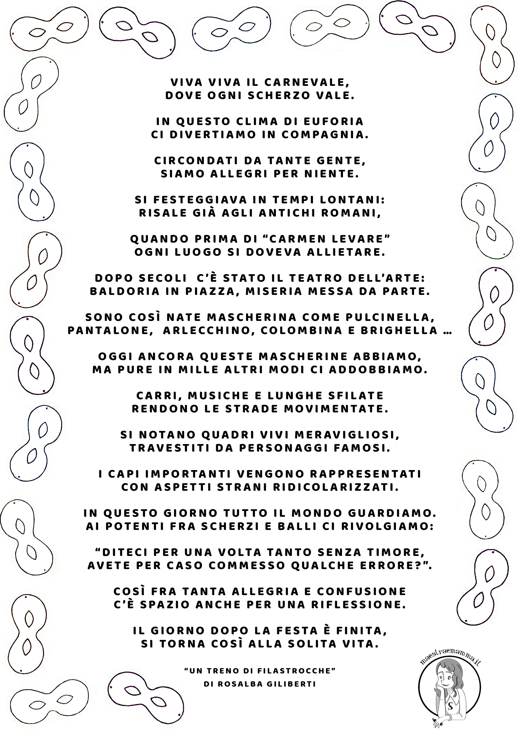 POESIA DI CARNEVALE PER BAMBINI viva viva il carnevale