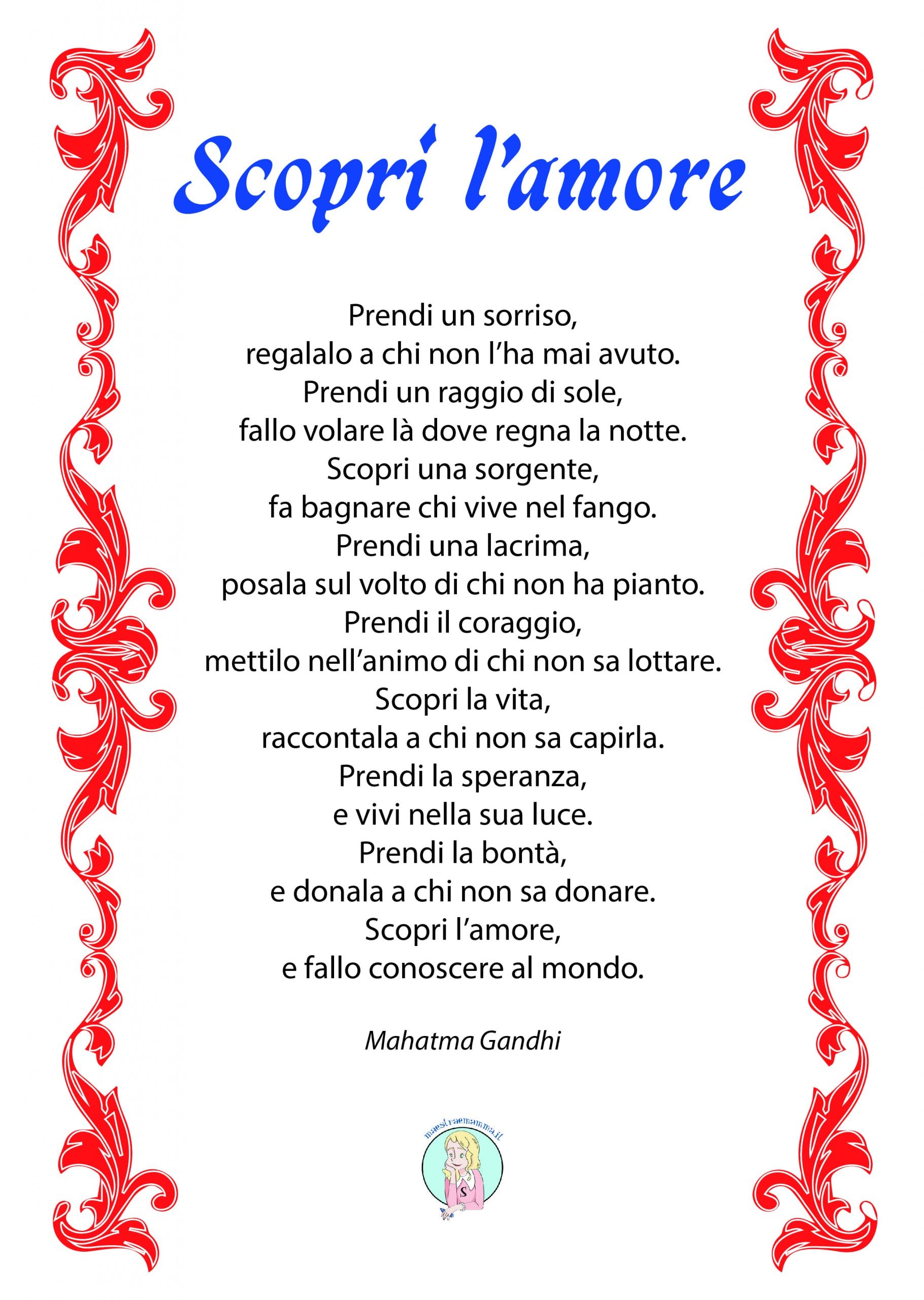 scopri l'amore poesia di san valentino di MAHATMA GANDHI