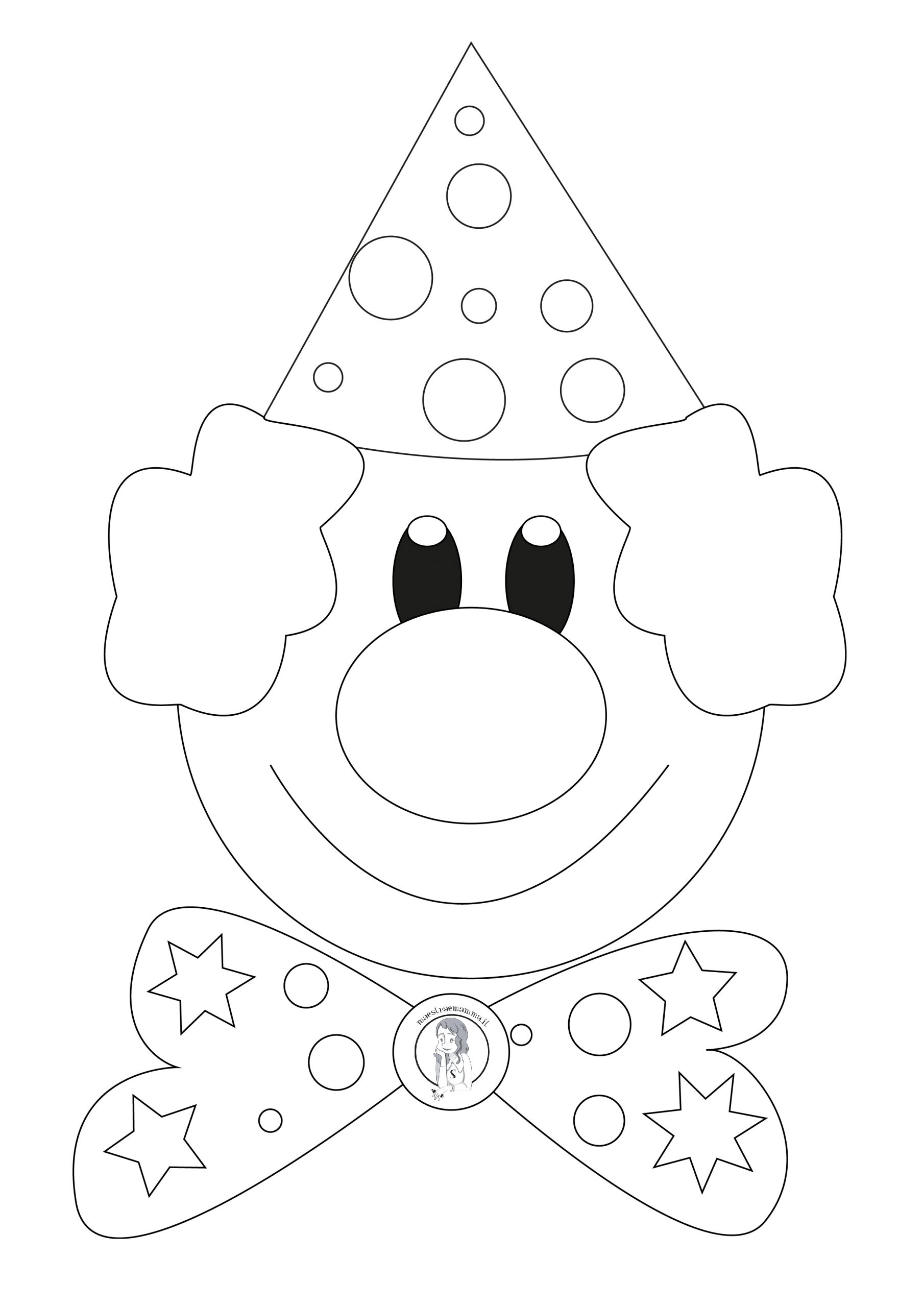 disegno carnevale pagliaccio da stampare ritagliare e colorare