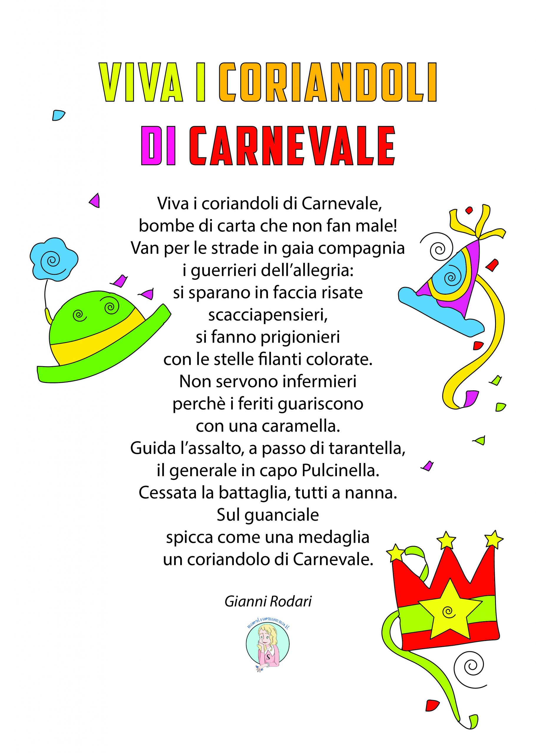 viva i coriandoli di carnevale poesia di gianni rodari
