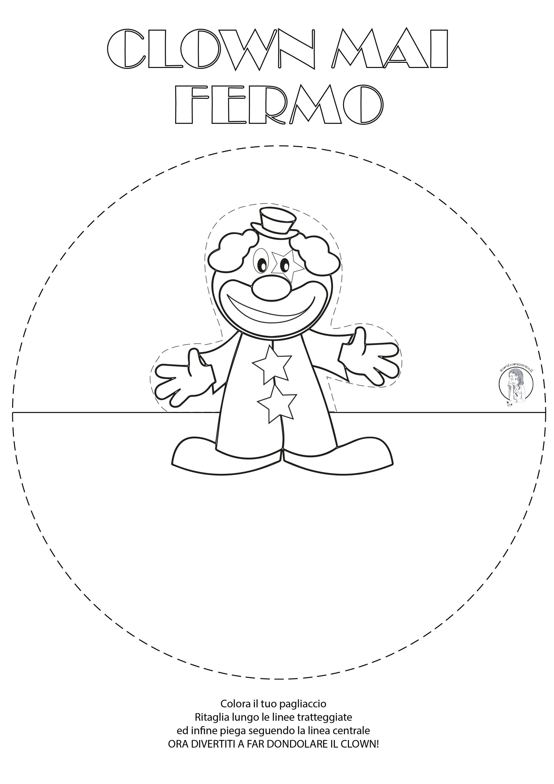 Lavoretto per Carnevale semplice per bambini: clown che dondola pagliaccio