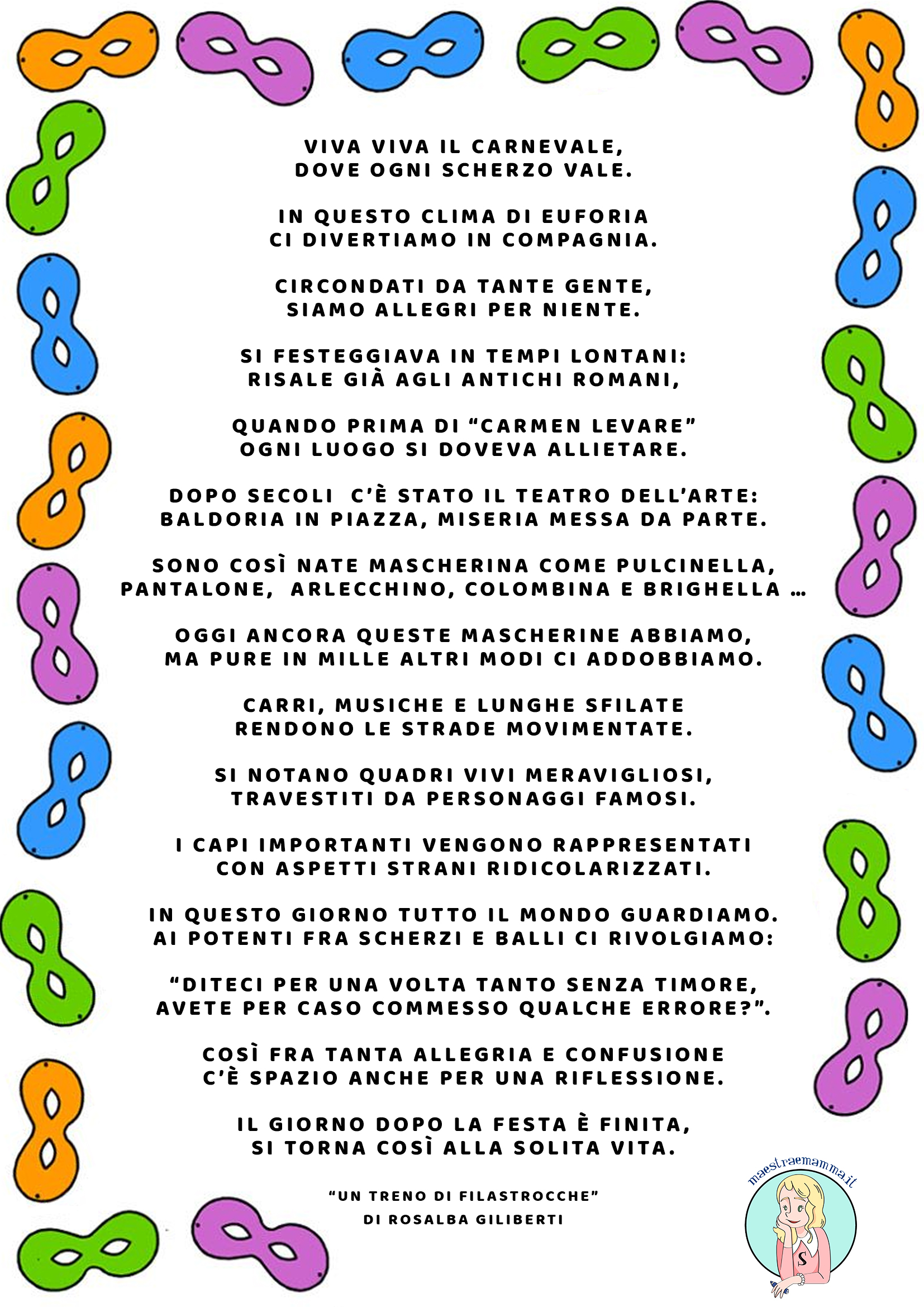 POESIA DI CARNEVALE PER BAMBINI viva viva il carnevale