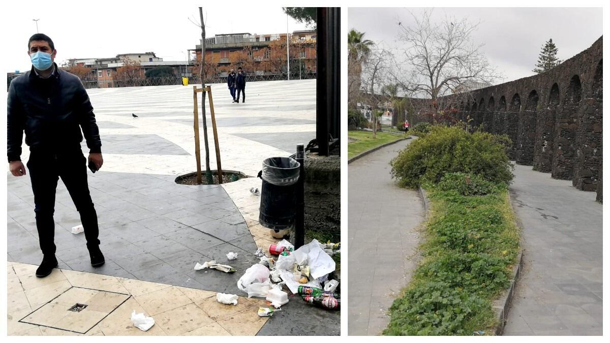 Piazza Vicerè  a Catania, il Consigliere Cardello ne denuncia lo stato di degrado - 