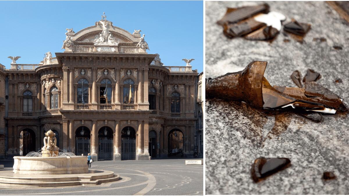 Giovane gambiano, ubriaco, minaccia con bottiglie infrante i passanti in piazza Teatro e aggredisce, gli agenti, scagliando di tutto - 