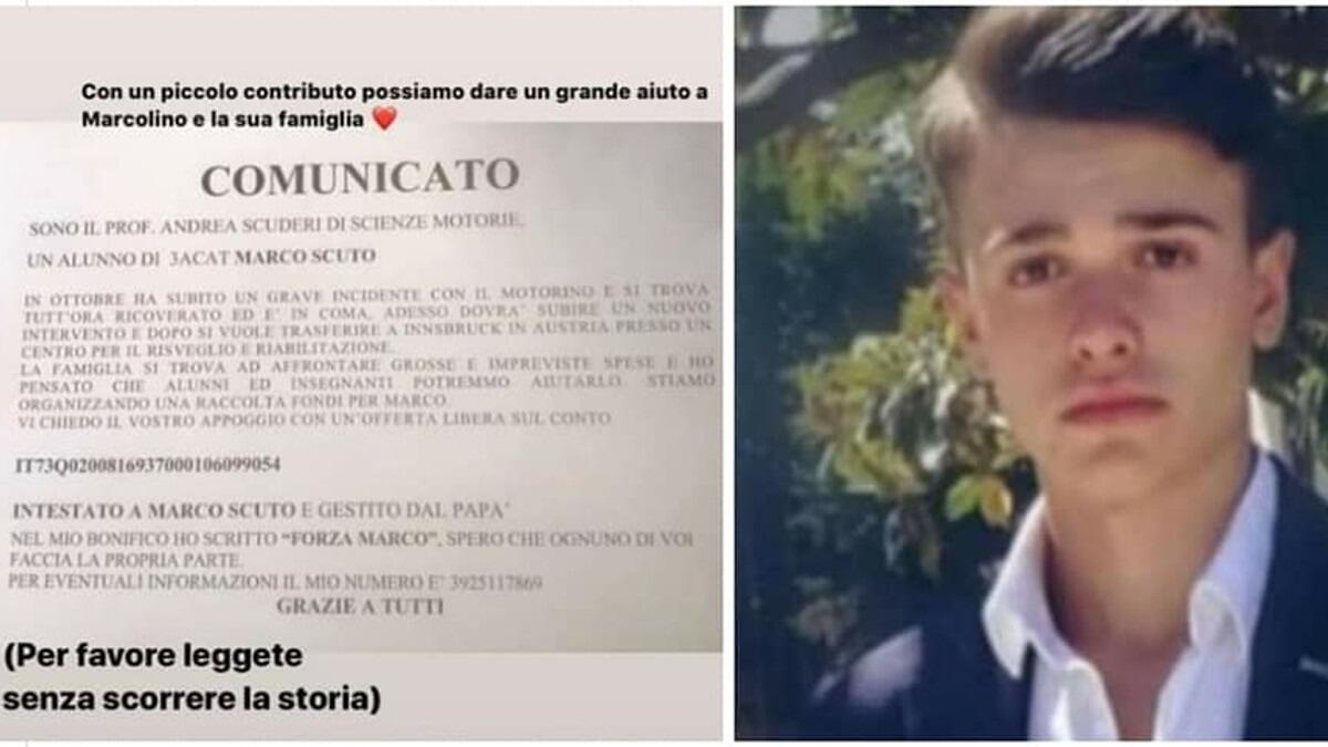 Catania, "Forza Marco": parte la raccolta fondi per il 19enne in coma da Ottobre dopo un terribile incidente - 
