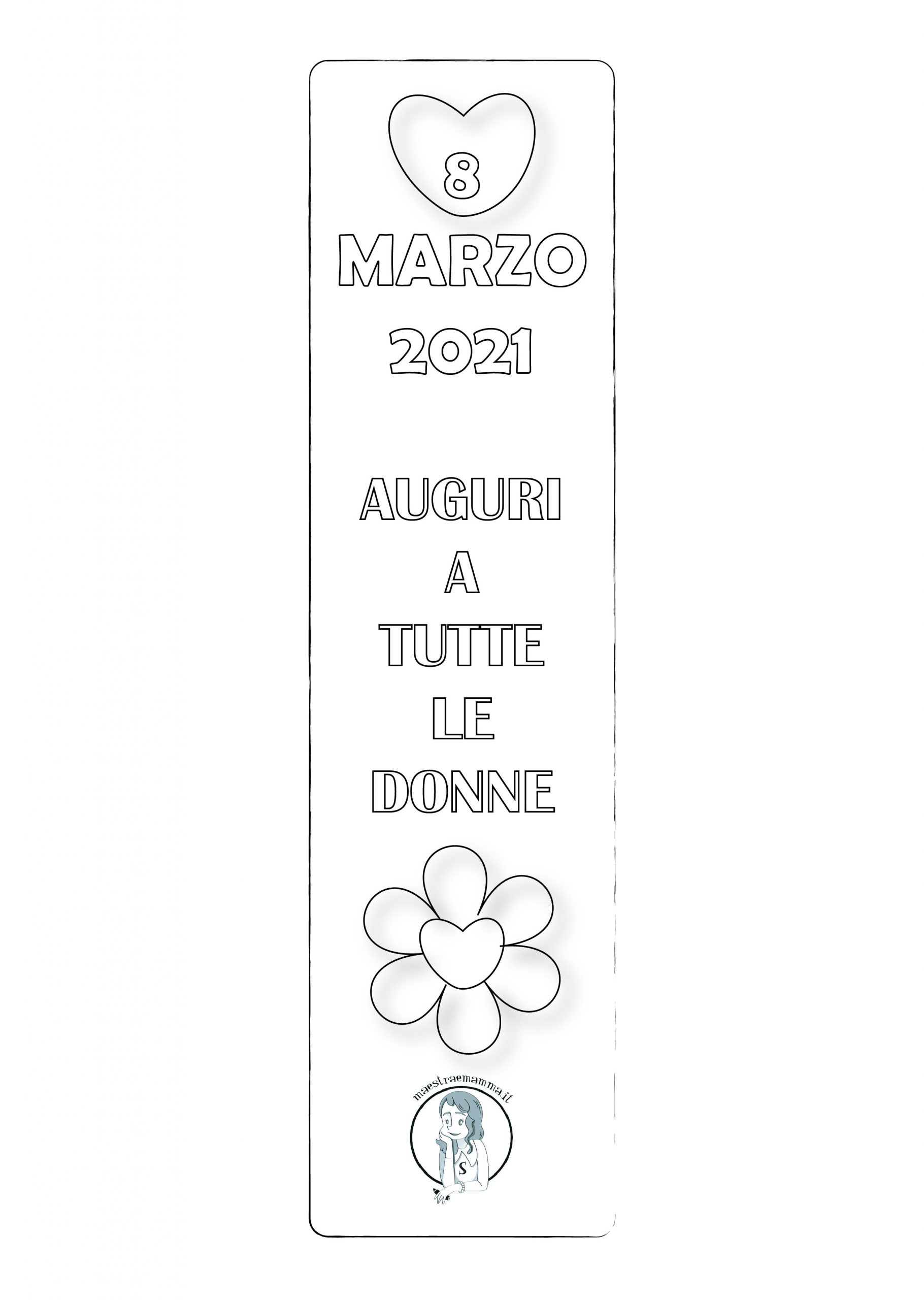segnalibri-Segnalibro e disegno da stampare per la festa della donna