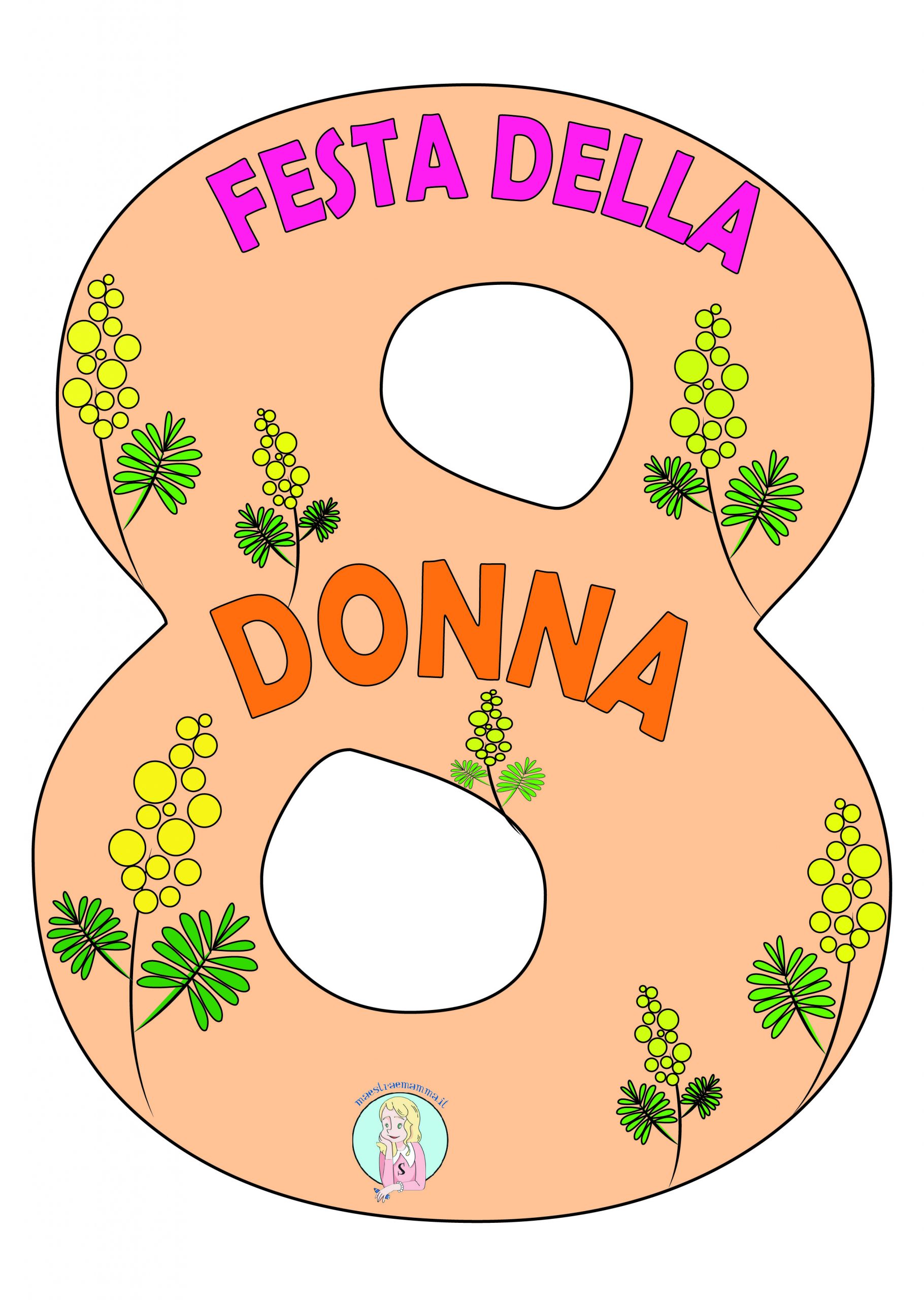 Segnalibro e disegno da stampare per la festa della donna