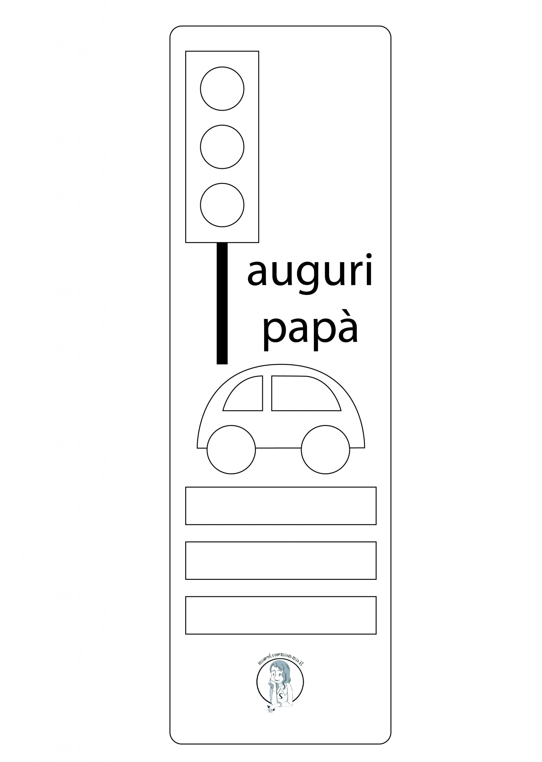 Lavoretto per la festa del papà:-segnalibro - auguri papà a colori o da colorare