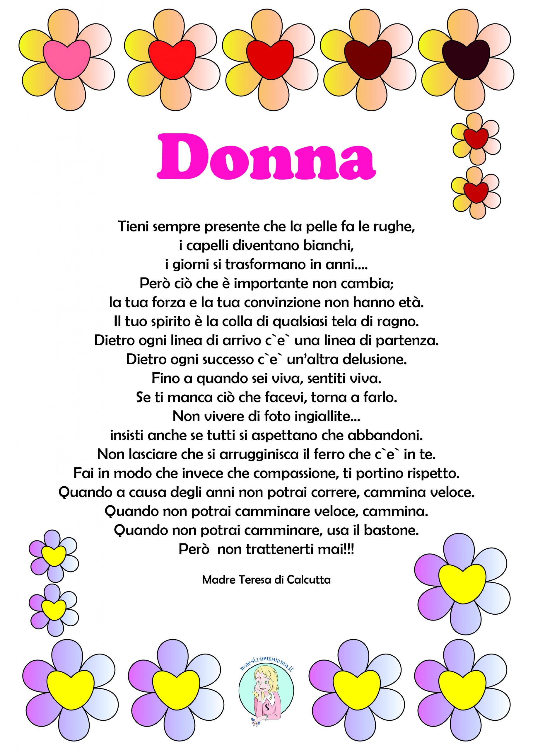 Festa della donna 8 marzo poesia madre teresa di calcutta