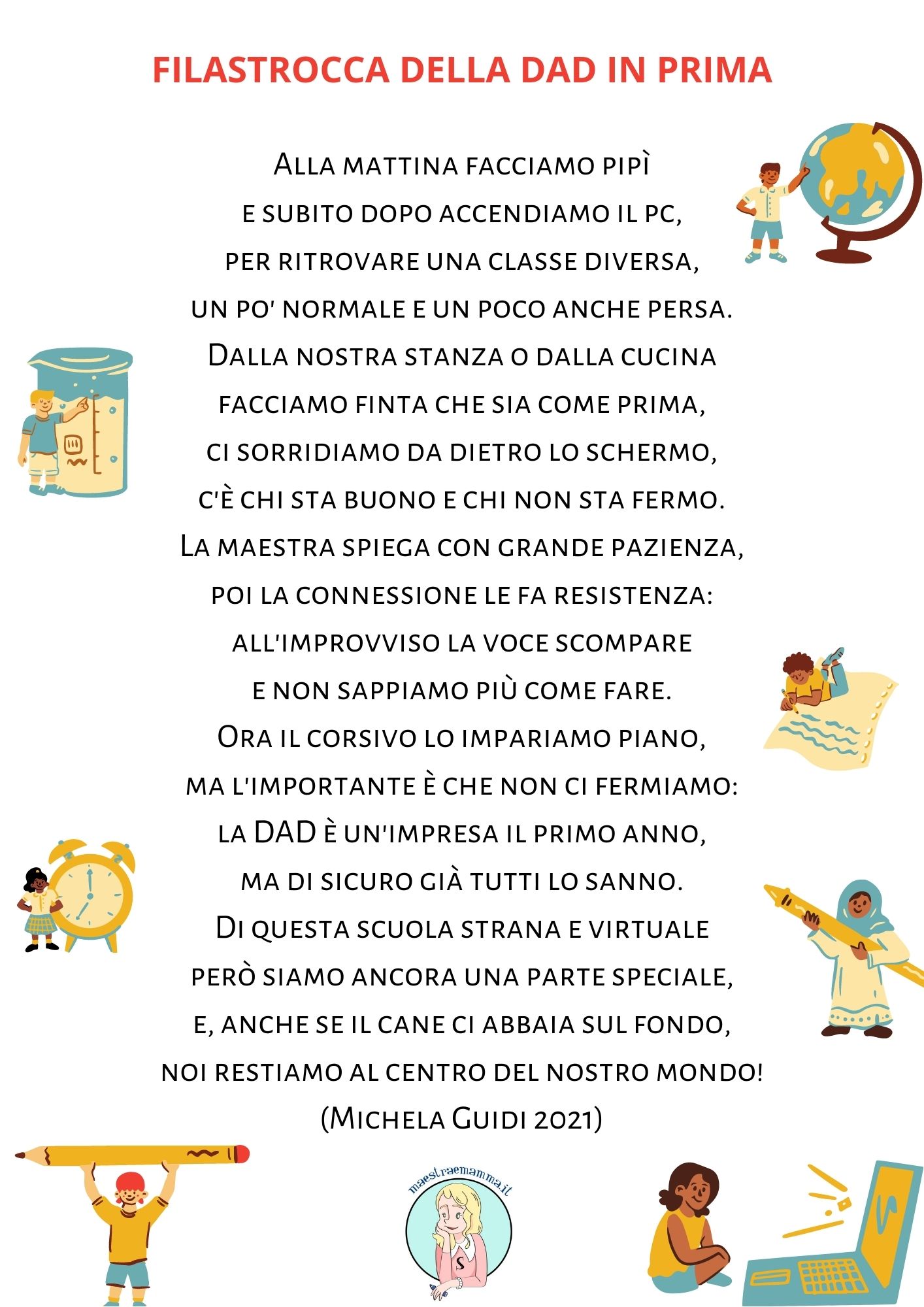 FILASTROCCA DELLA DAD IN PRIMA maiuscolo stampato
