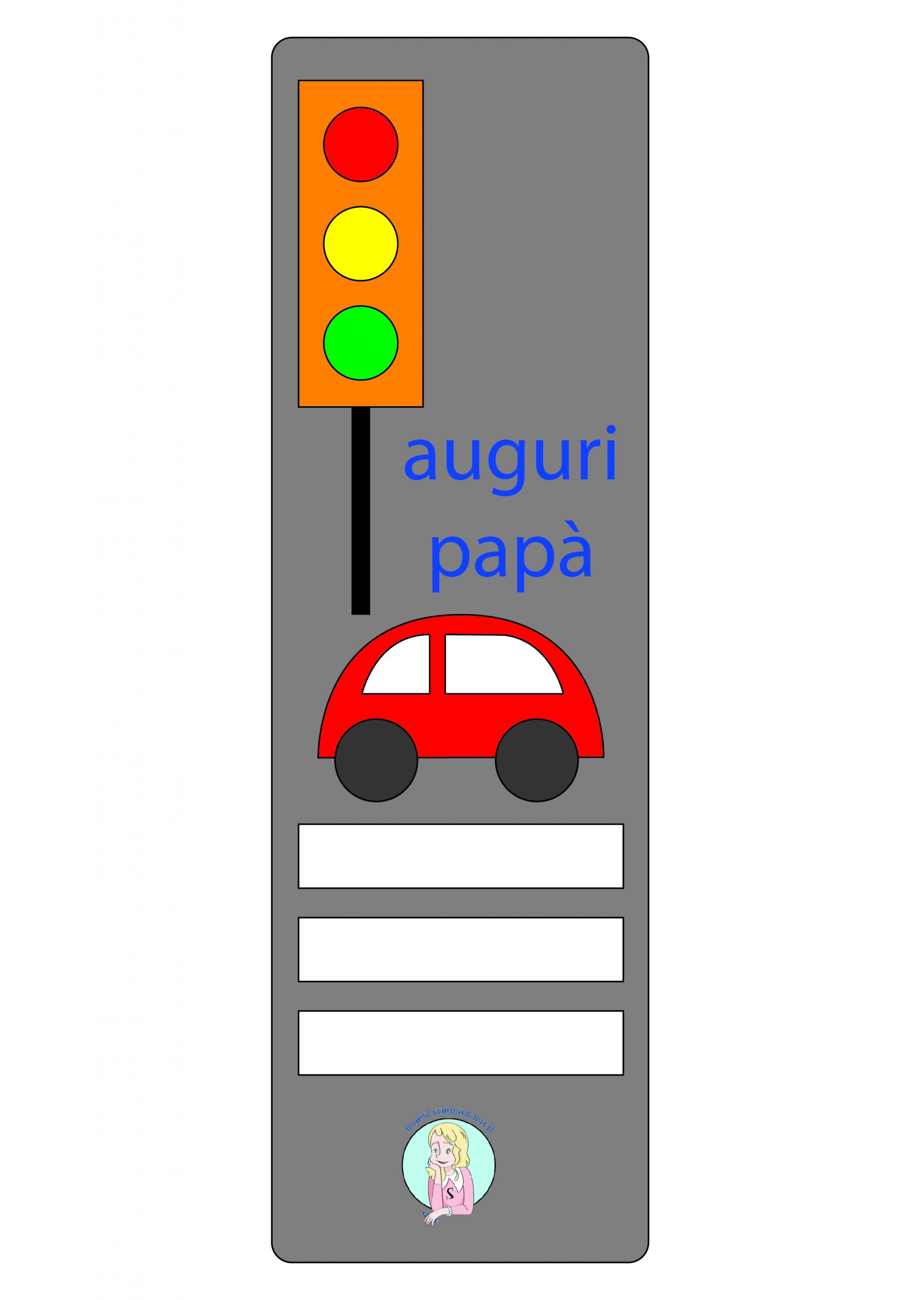 Lavoretto per la festa del papà:-segnalibro - auguri papà a colori o da colorare
