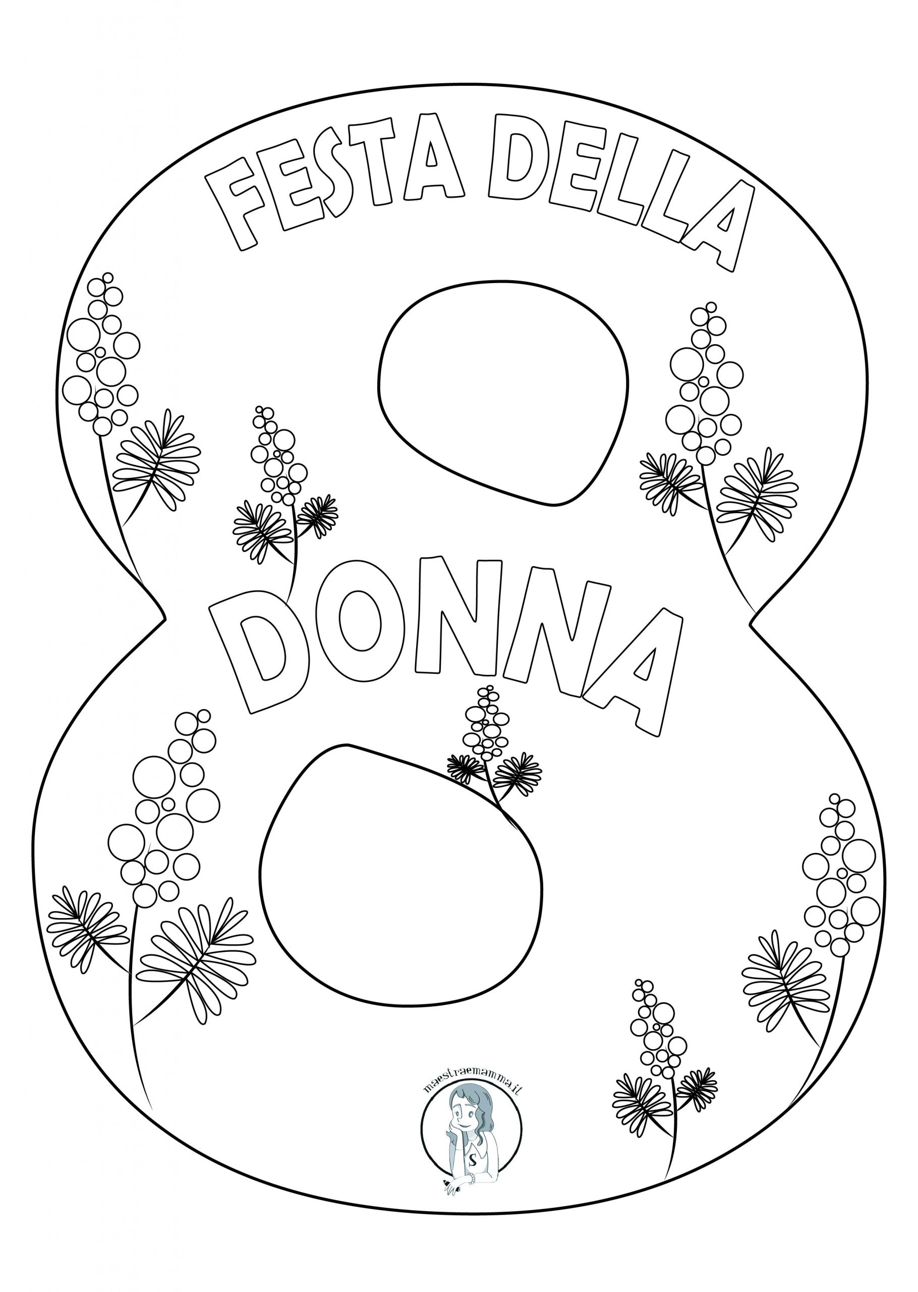 Segnalibro e disegno da stampare per la festa della donna