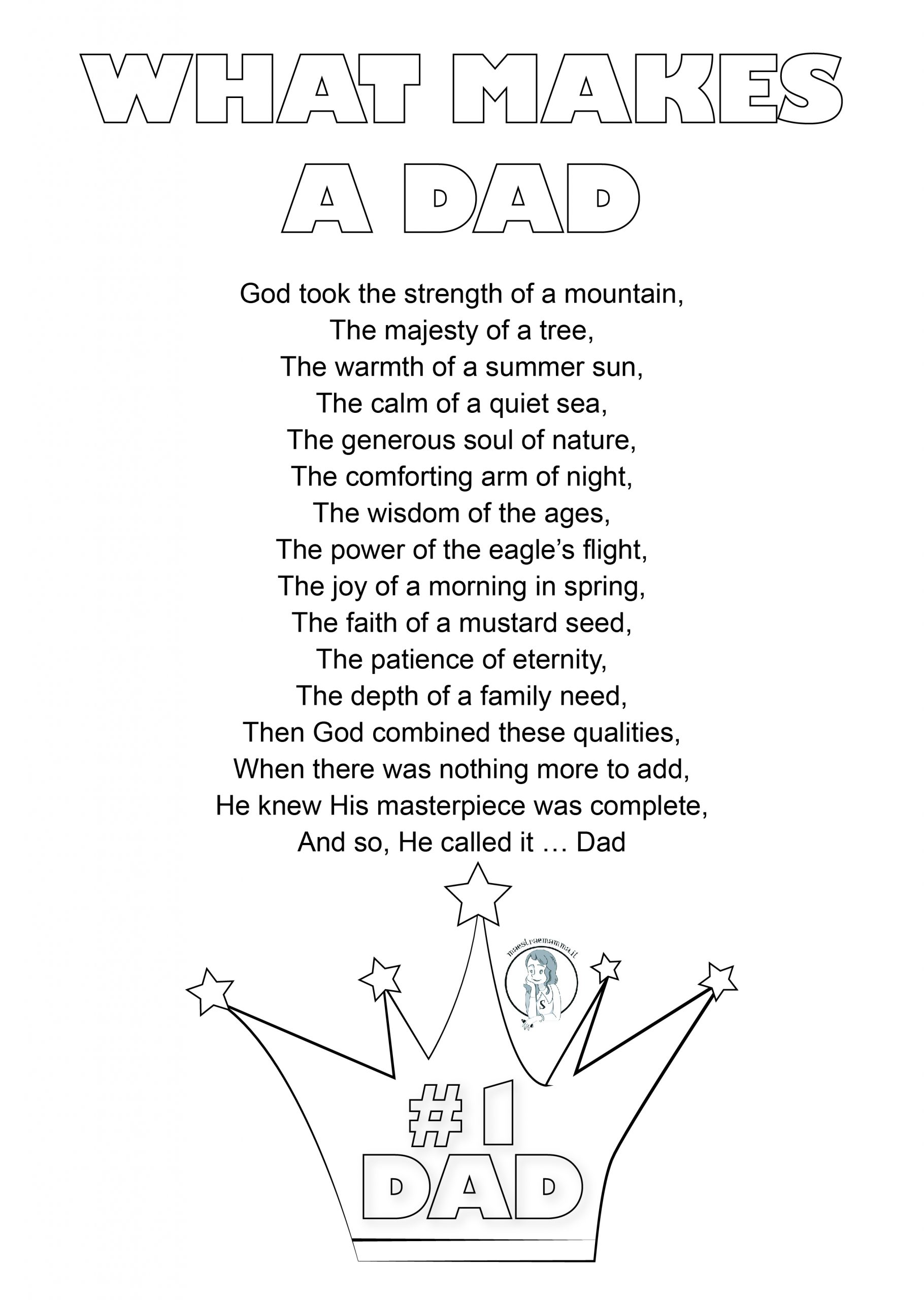 What makes a dad - poems - poesia in inglese per la festa del papà