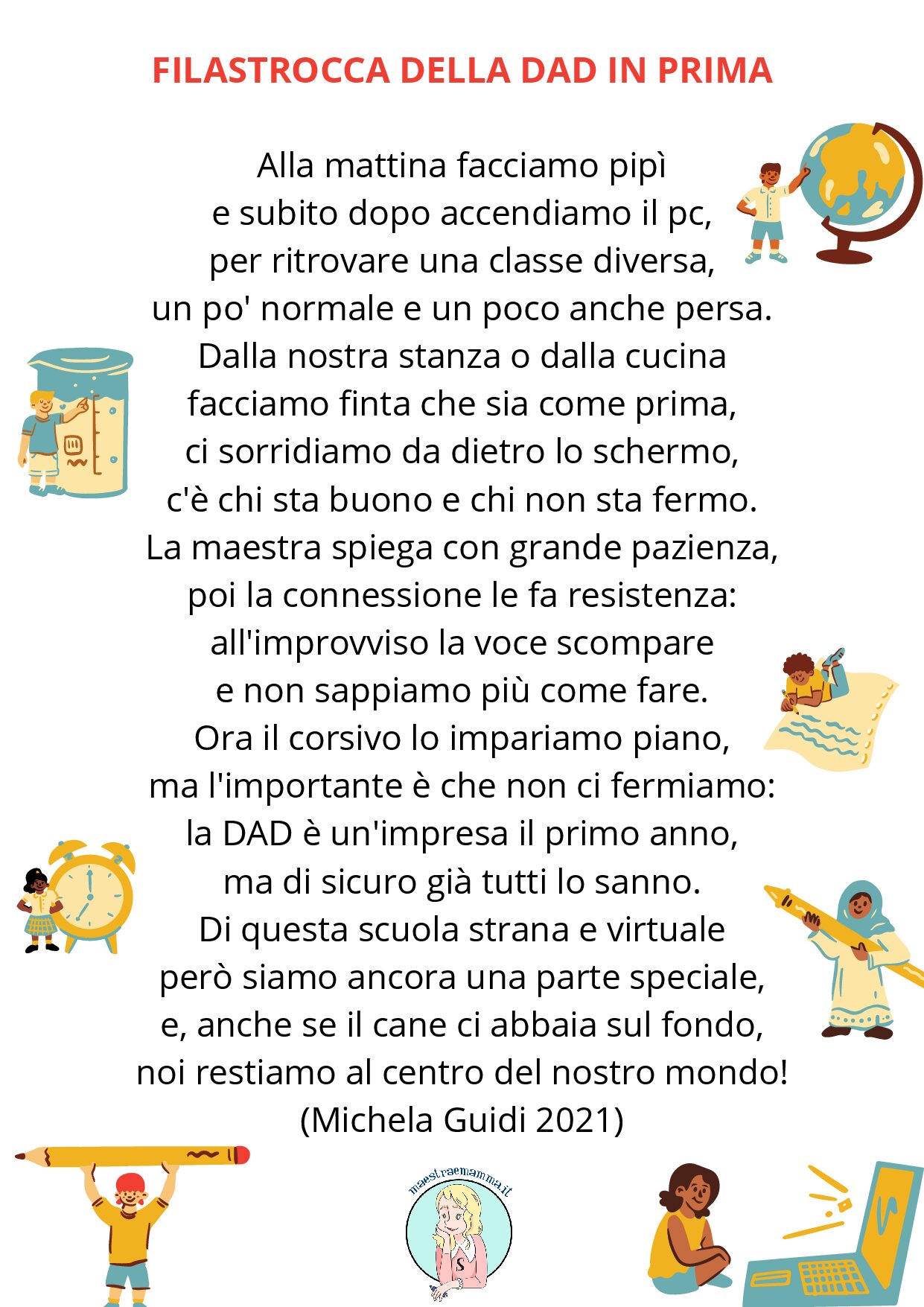 PDF-FILASTROCCA DELLA DAD IN PRIMA in stampato minuscolo