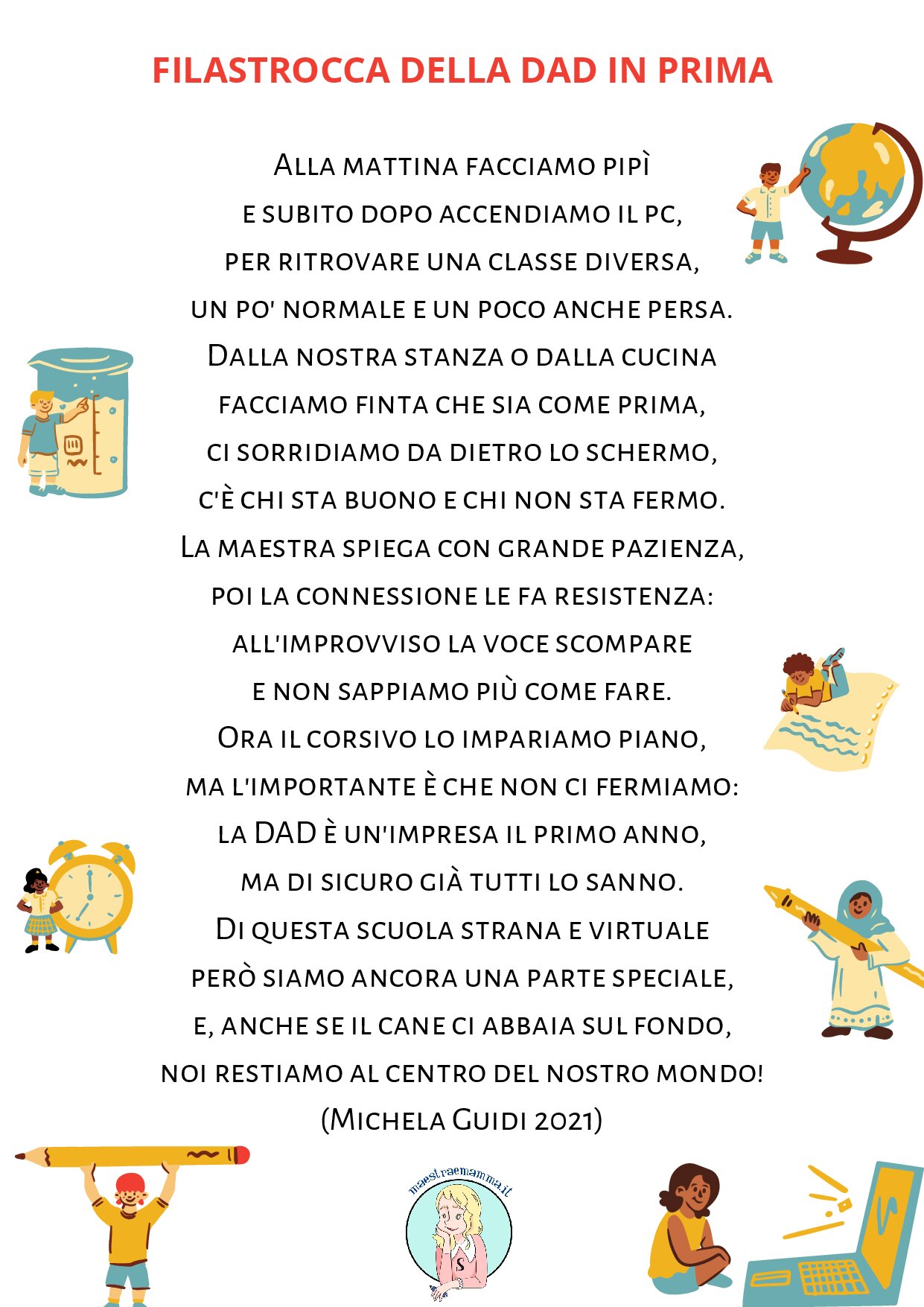PDF - FILASTROCCA DELLA DAD IN PRIMA IN STAMPATO MAIUSCOLO