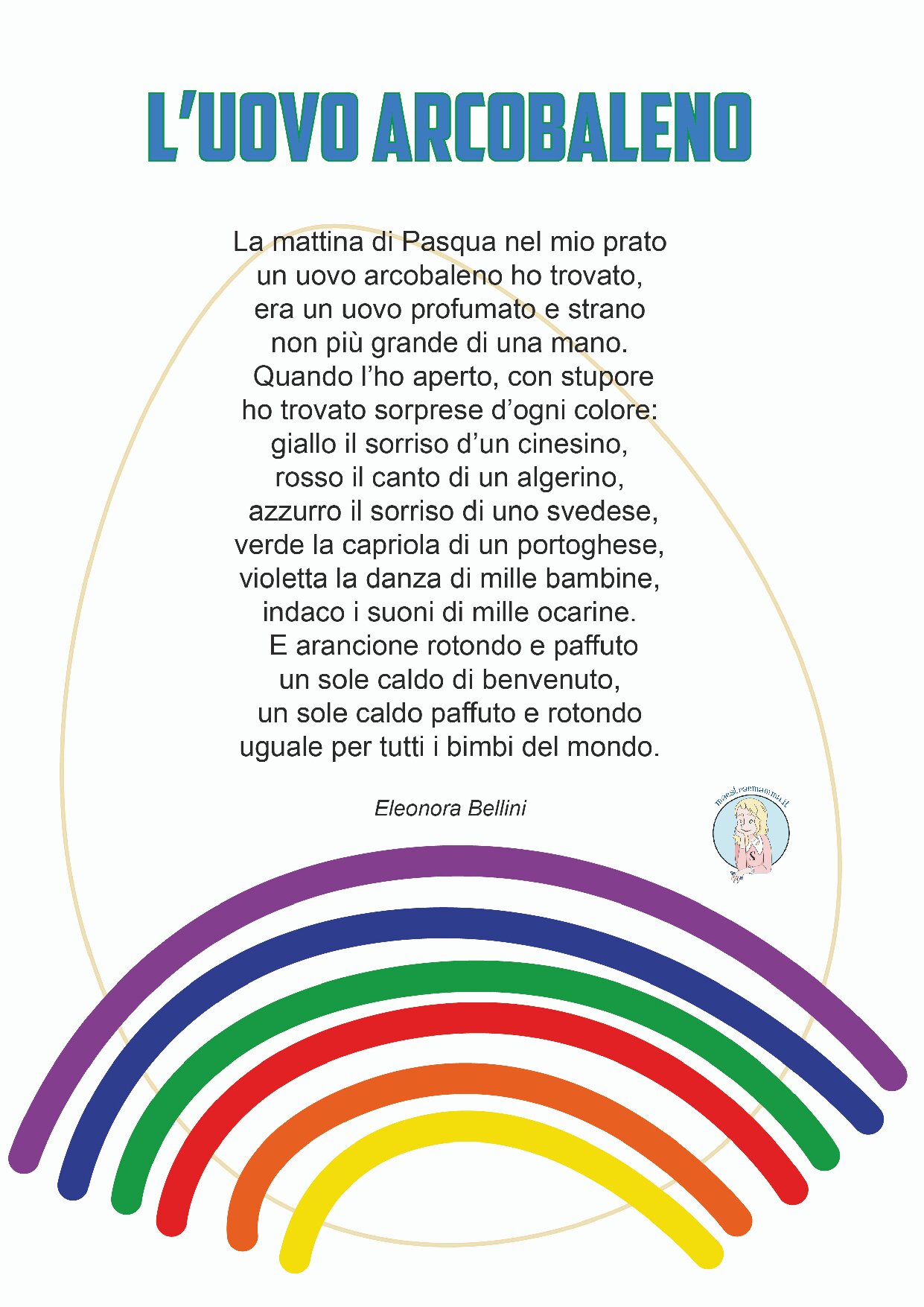 PDF - L'uovo arcobaleno - poesia di Pasqua per bambini a colori