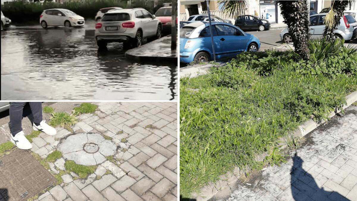 Viale Africa: marciapiedi danneggiati, spazzatura ovunque e carenza di pubblica illuminazione - 