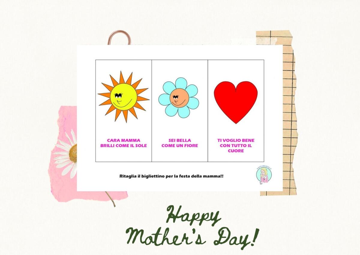 Nuovo bigliettino per la festa della mamma con dedica - 