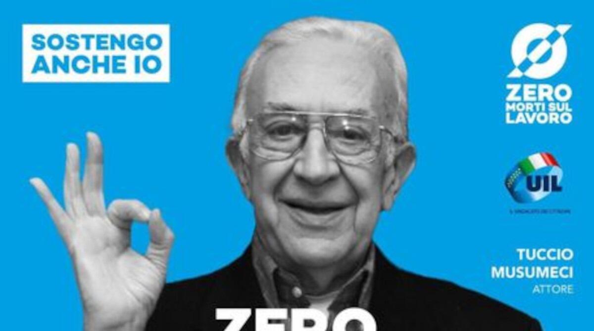 Tuccio Musumeci testimonial per "Zero morti sul lavoro". L'attore catanese: "È ora di dire basta!" - 
