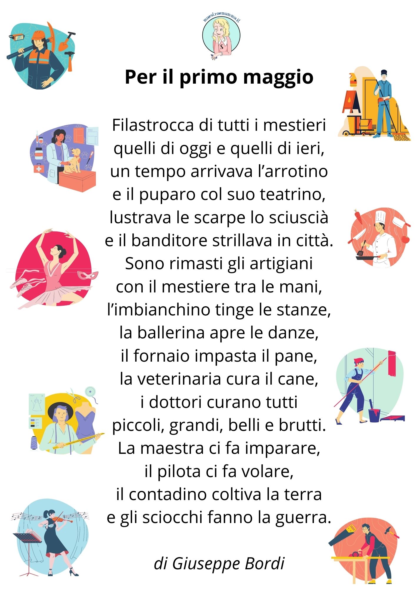 Nuova poesia di Giuseppe Bordi per il 1 maggio (festa dei lavoratori)
