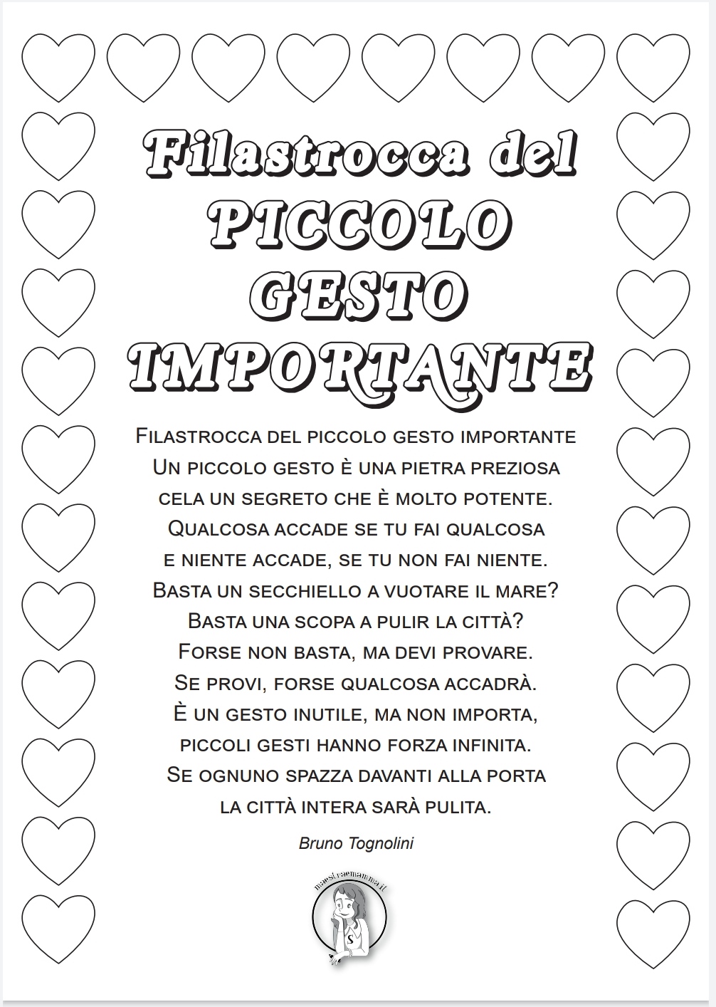 Filastrocca del piccolo gesto importante Bruno Tognolini